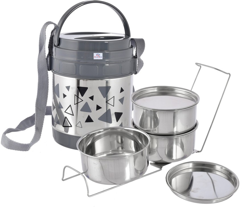 USHA SHRIRAM Insulated Stainless Steel Lunch Box with Bag |3pc