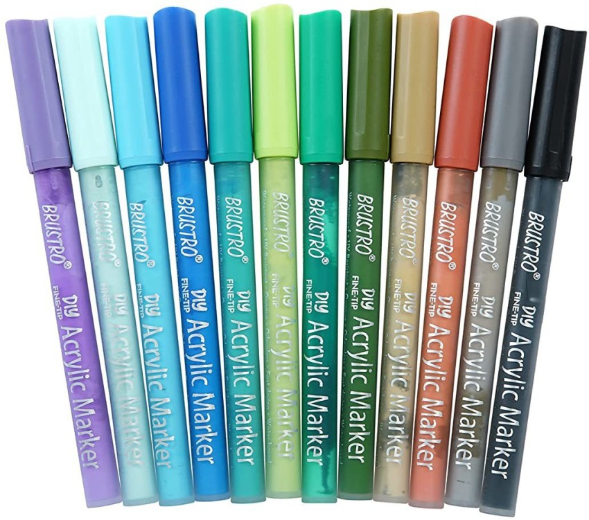 Levin Acrylic Paint Marker Pens 48 Colors 0.7MM small Point  Tip Art Markers for DIY Glass, Ceramic, Rock, Wood, Canvas, Metal, Fabric,  Highly Pigmented Acrylic Pens - Acrylic marker