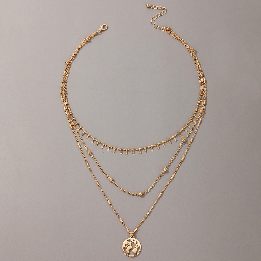 Sorellaz Womens Golden 3 Layer Necklace Metal Necklace Price in