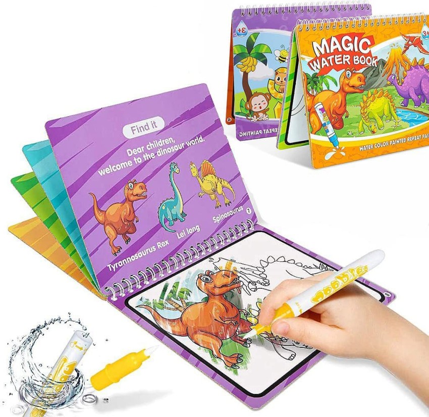 Magic Water Quick Dry Book Water Coloring Book Doodle with Magic Pen for  Painting Children's Education Drawing Pad (Random Designs)