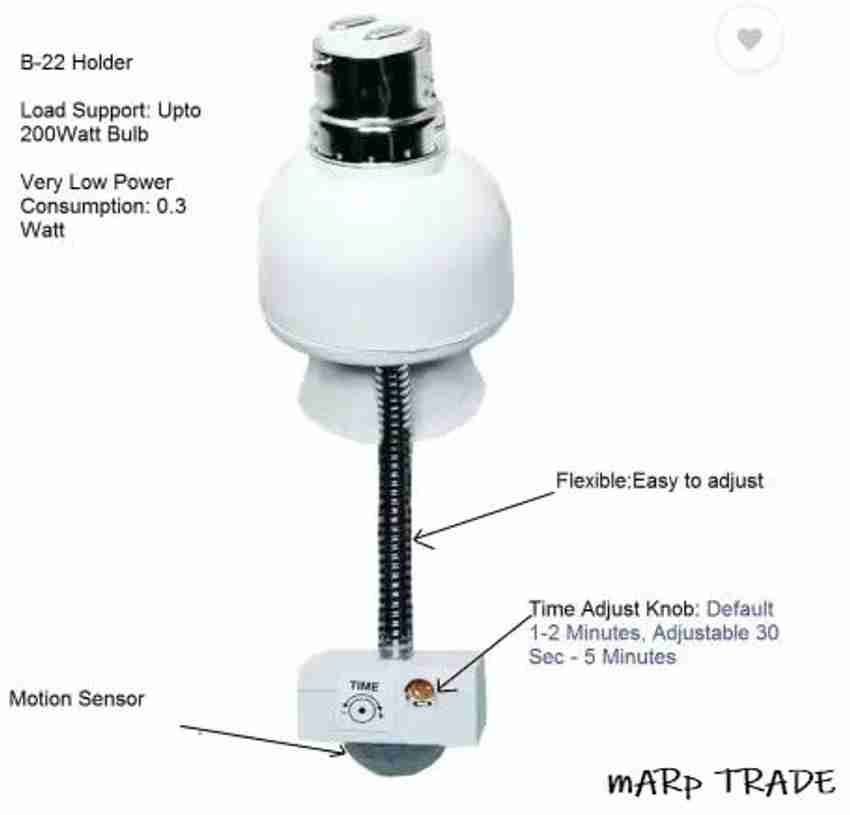 Motion sensor store bulb holder