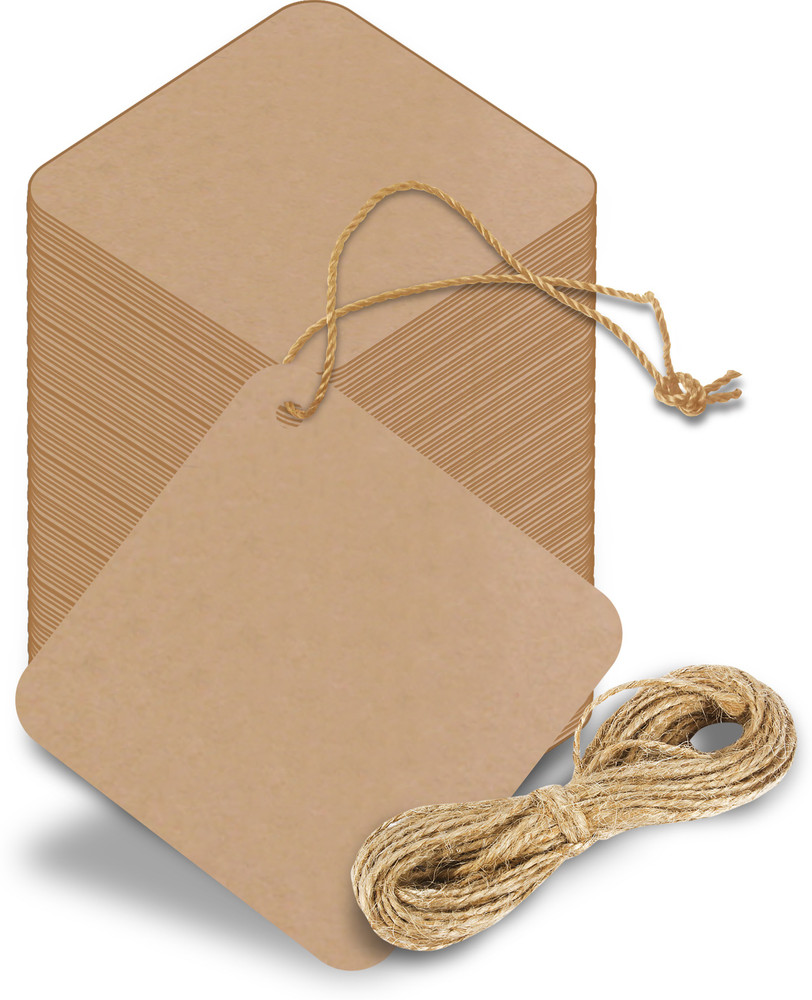 Paper luggage tags with string on sale