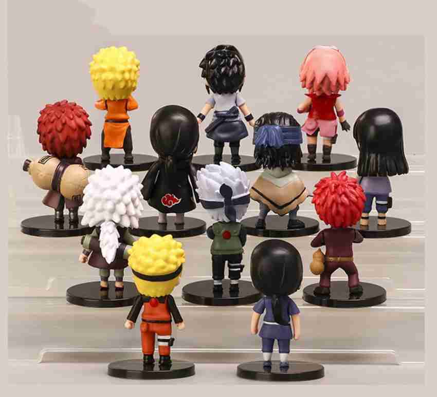 RVM Toys Set of 12 Naruto Sasuke Itachi Jiraiya Hinata Kakashi Anime  Figures 6-7 cm Toy