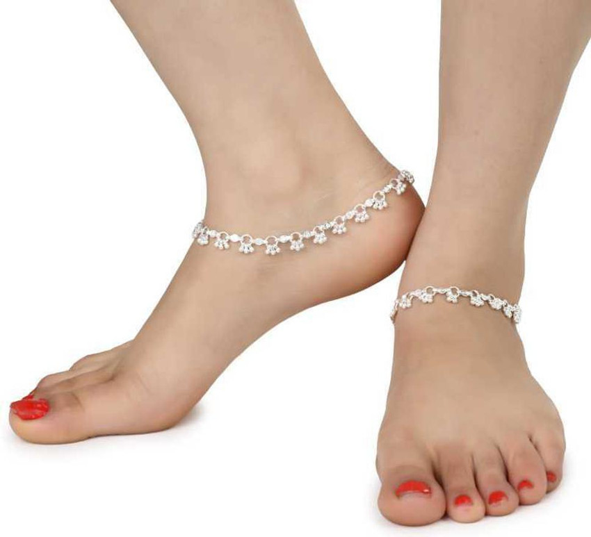 Light weight silver anklets sale