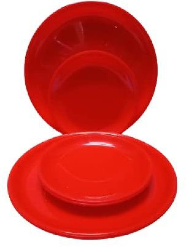 Microwave Plastic Quarter Plates 6 Pcs