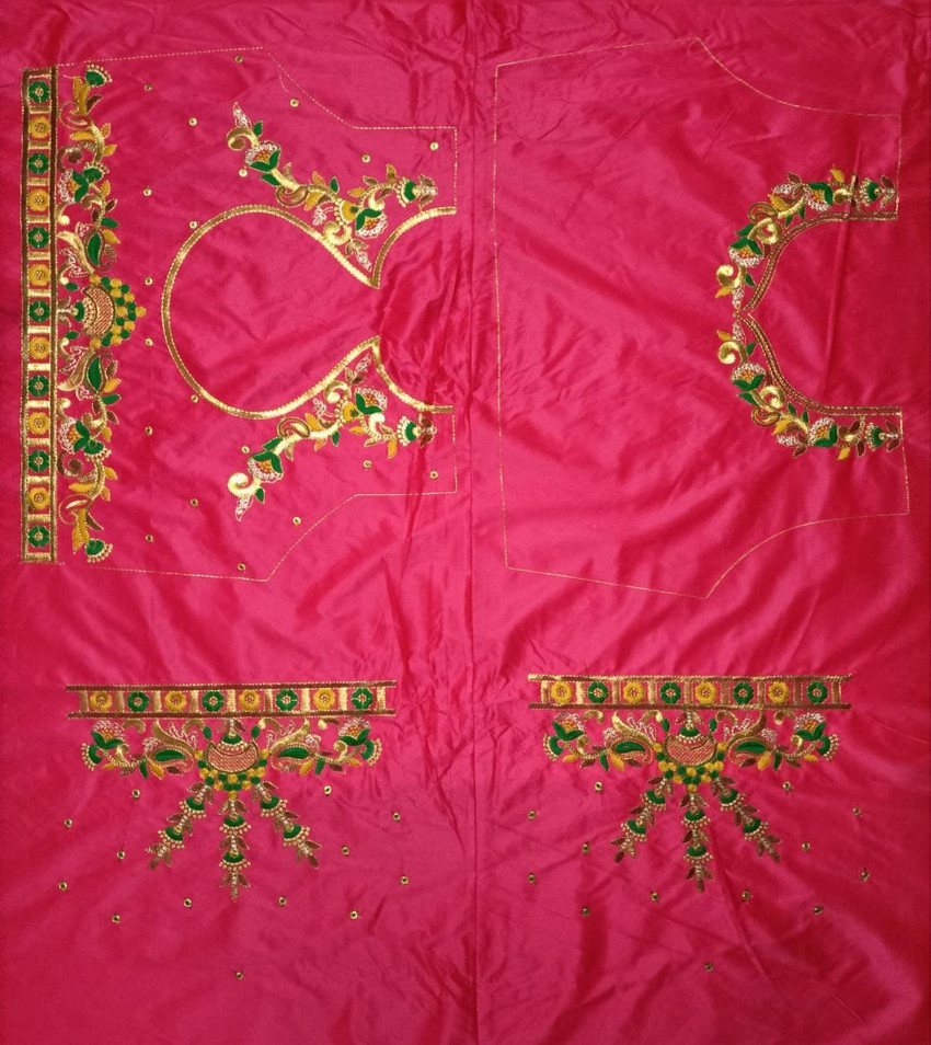 Patterned stitched blouses pairs with kalamkari block printed bagalpur –  www.vannamayil.com