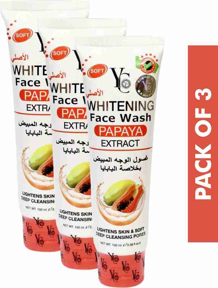 YC Whitening Papaya Extract Lightens Skin 100ml PACKOF 3 Face