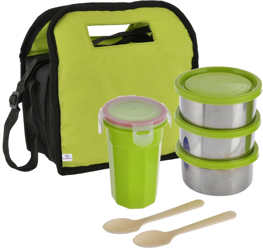 USHA SHRIRAM Insulated Stainless Steel Lunch Box with Bag |3pc