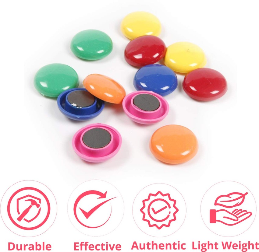 Eduway Magnetic (Set of 10) Colourful Magnet Buttons for  Fridge, Magnetic Whiteboard Whiteboards - Whiteboards