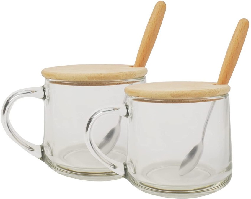 350ml Square Glass Mug Breakfast Milk Coffee Cup Lid Straw Coffee Mug  Drinkware