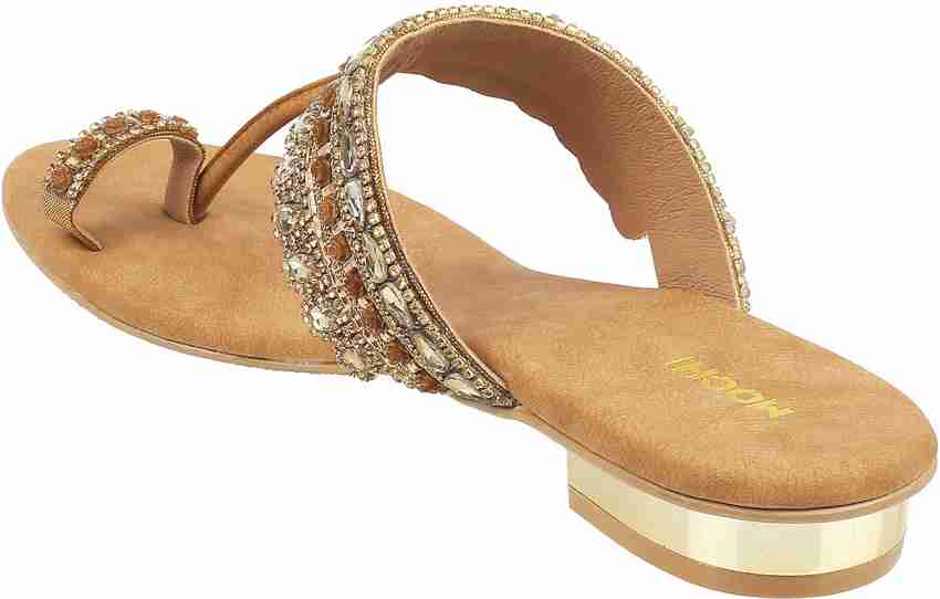 MOCHI Women Gold Sandals - Buy MOCHI Women Gold Sandals Online at Best  Price - Shop Online for Footwears in India