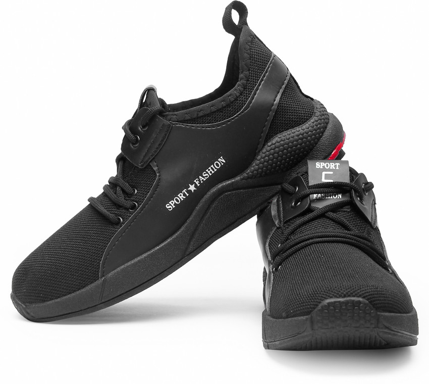 Black sports shoes sales flipkart