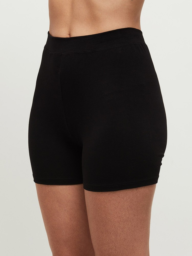 MAX Solid Women Black Boxer Shorts - Buy MAX Solid Women Black Boxer Shorts  Online at Best Prices in India