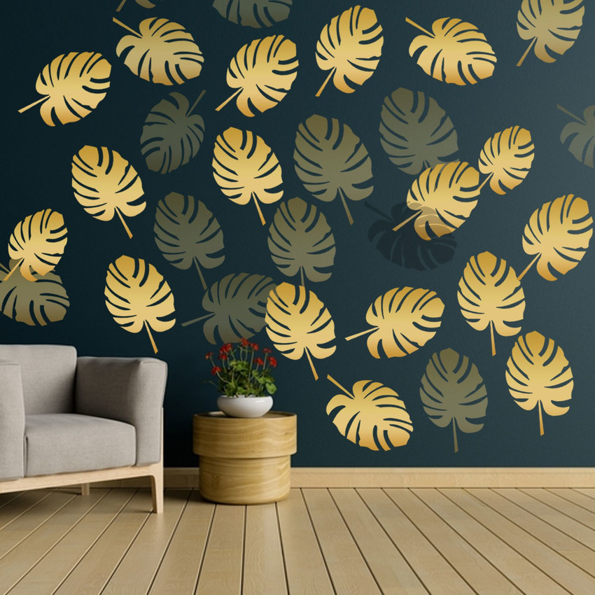 JAZZIKA Theme Monstera Leaf DIY Reusable Painting Design Suitable