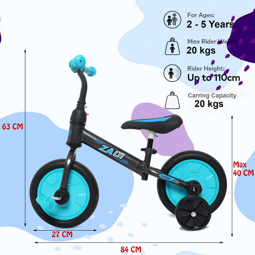 Ehomekart 4in1 Bike Blue 4 in 1 Plug n Play Tricycle Bicycle