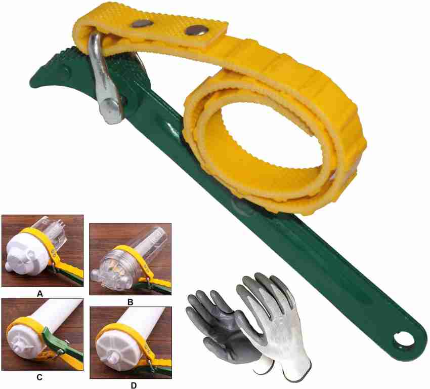 Strap Wrench 12 Handle Adjustable Nylon Strap Pipe Wrench Oil Filter Strap  Opener Wrench Disassembly Tool Handle