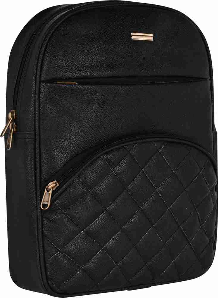 Faux leather school backpack 2025