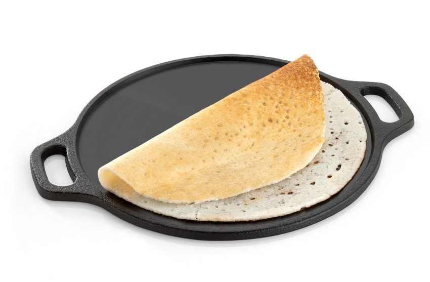 Pre-Seasoned Cast Iron Dosa Tawa, 12 Inches, Black – fabartistry