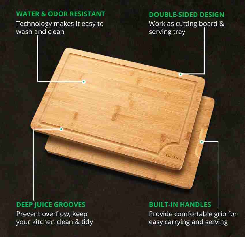 Bamboo Chopping Board with Metal Handle – Rusabl