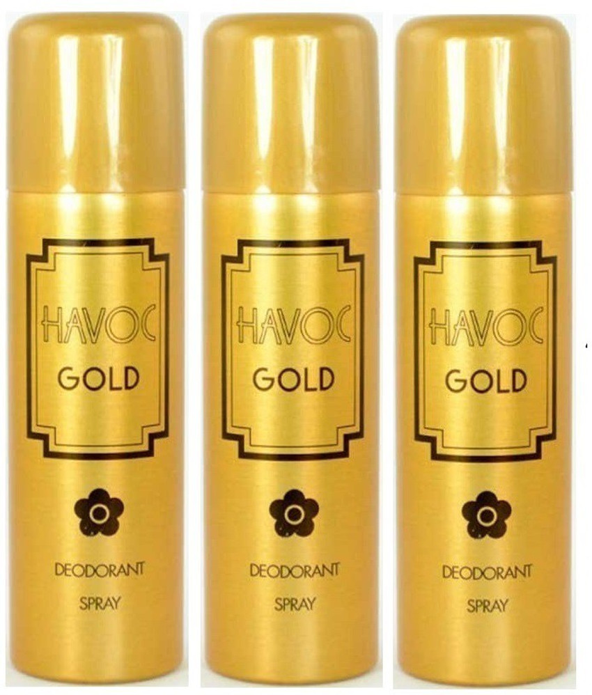 LUMANI HAVOC GOLD PACK OF 3 . Body Spray For Men Women