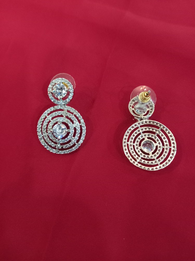 American Diamond Bali Earrings Diamond Brass Hoop Earring H