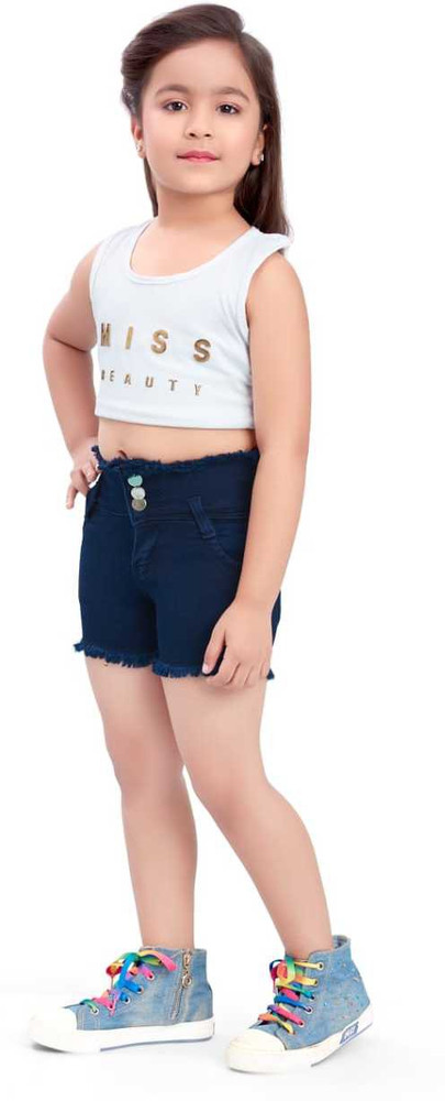 D BIRD Short For Girls Casual Solid Denim Price in India Buy D