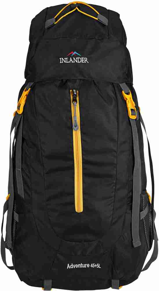 Inlander 45 5L travelbag for hiking trekking camping mountain rucksack with 1 yr waranty Rucksack 50 L black Price in India Flipkart