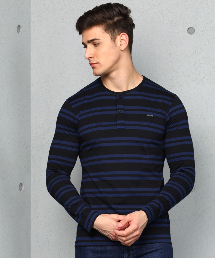 Striped men's shop henley t-shirt