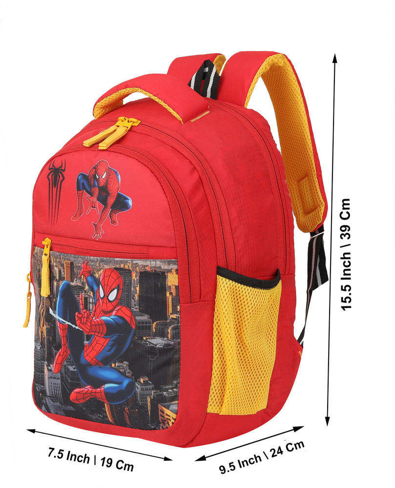 SPORT COLLECTION Branded Quality Spider Men Cartoon School Bag Kids Primary 1st to 4th Std Waterproof Lunch Bag