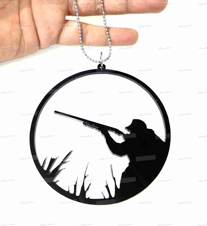EliteAuto Hunter ShotGun Car Rear view Mirror Hanging Ornament
