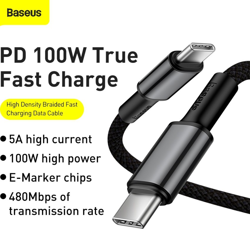Baseus USB Type C Cable 5 A 1 m Nylon Braided High Density USB 