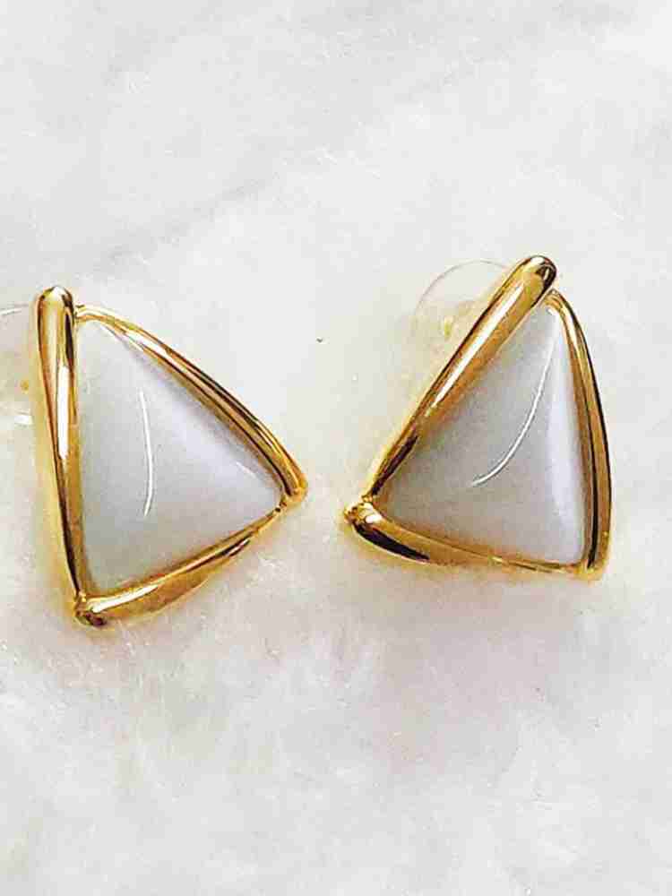 Triangle shaped clearance gold earrings