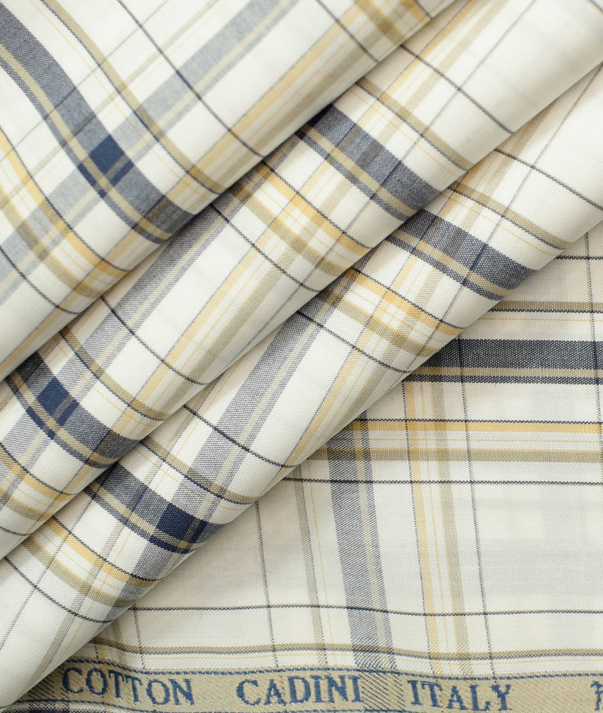 CADINI Cotton Blend Checkered Shirt Fabric Price in India Buy CADINI Cotton Blend Checkered Shirt Fabric online at Flipkart