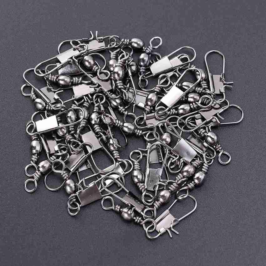 Kisangel Fishing Equipment 200 Pcs Fishing Safety Pin Rolling Fishing  Swivels Bearings Connector Small Component 100pcs Bait : : Sports  & Outdoors