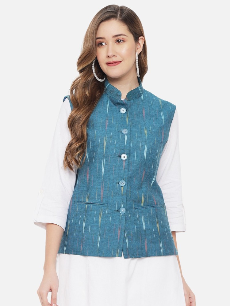 Buy Dark Sky Blue Shirts, Tops & Tunic for Women by VASTRAA FUSION Online