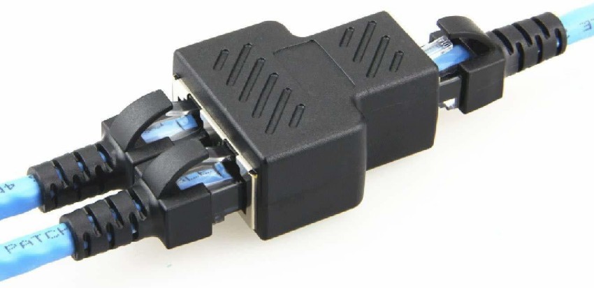 Gigabit Splitter Adapter,RJ45 Ethernet Splitter 1 to 2 Network Adapter(2  Devices Surf Internet Simultaneously) Works for Cat5e/Cat6/Cat7/Cat8  Connector LAN Internet 