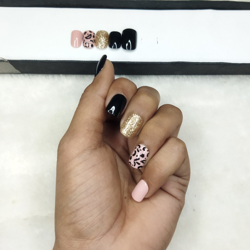 Matte Black Leopard Print Nails - YouTube