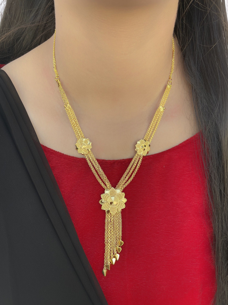 ROFARWORD One Gram Gold Plated Beautiful Necklace Chain for Women and Girls Beads Gold plated Plated Copper Necklace Price in India Buy ROFARWORD One Gram Gold Plated Beautiful Necklace Chain for Wome...