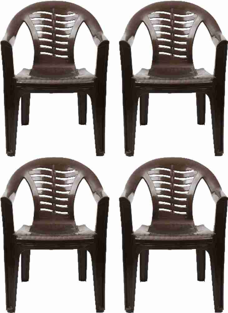 ITALICA Comfort Plastic Chair With Armrest Glossy Finish Sturdy