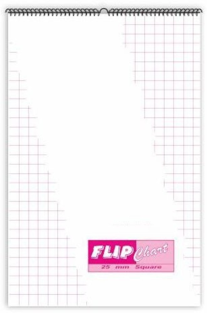 First Click Flip Chart Paper 25 Sheets Wiro winding RULED  74.5X50 CM 70 gsm Flip Paper - Flip Paper