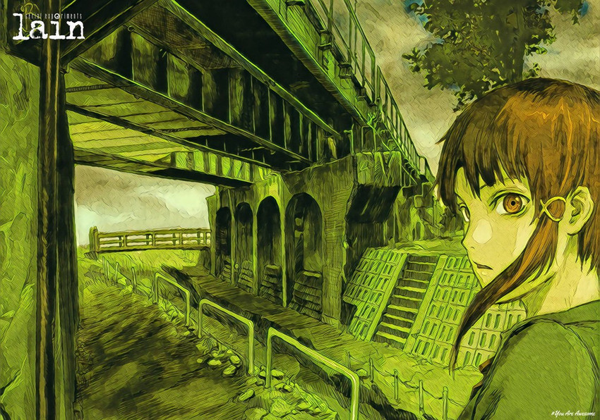 Serial Experiments Lain: Lain Lwakura Anime Series Art Effect 