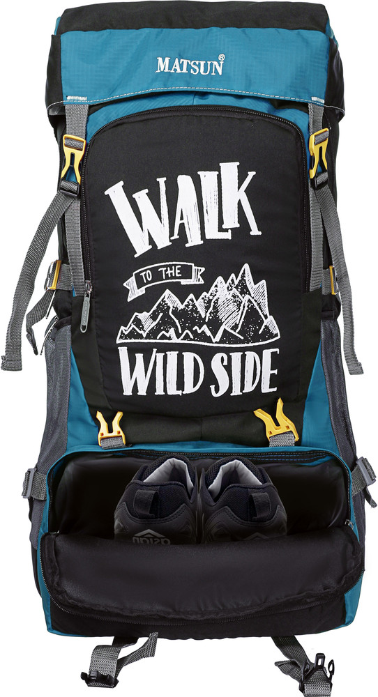 Matsun Travel bag trekking bag mountaineering bag Rucksack 55 L Black Firozi Price in India Flipkart