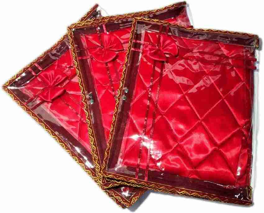 PROUDME Transparent Non Woven Saree Cover Bag Wedding Saree Packing Bags Red Small Travel Bag Medium Price in India Reviews Ratings Specifications Flipkart