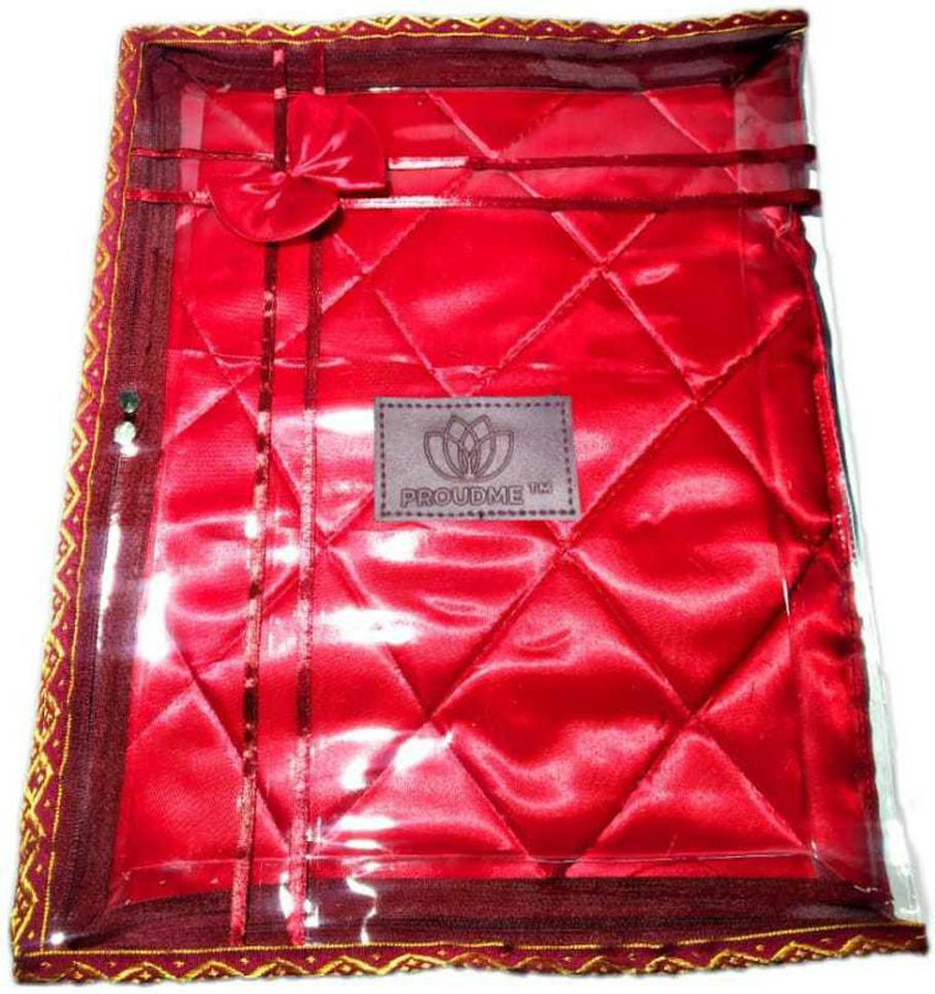 PROUDME Transparent Non Woven Saree Cover Bag Wedding Saree Packing Bags Red Small Travel Bag Medium Price in India Reviews Ratings Specifications Flipkart