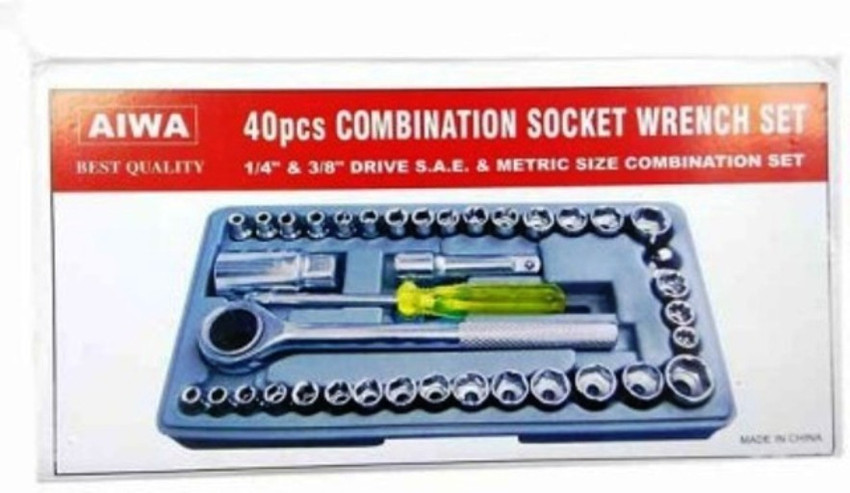 Aiwa AIWA 40 Pcs Combination Socket Wrench Tool Set Tool Kit