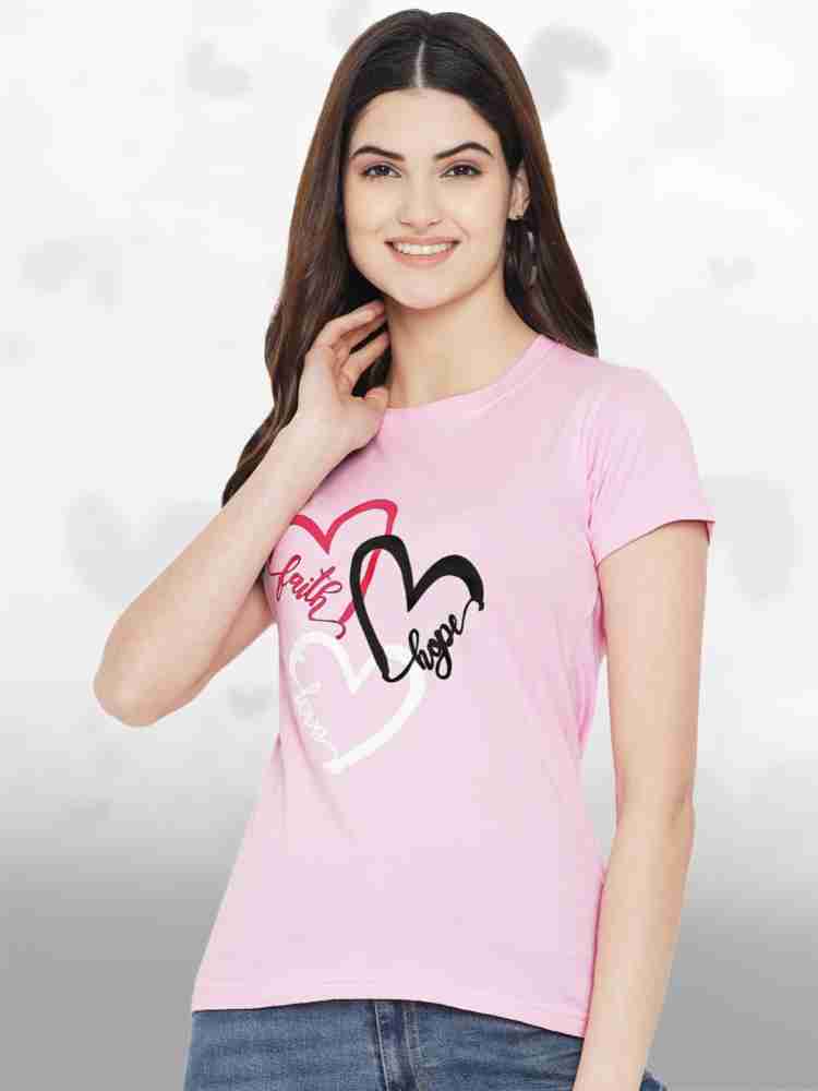 pink color t shirt women's