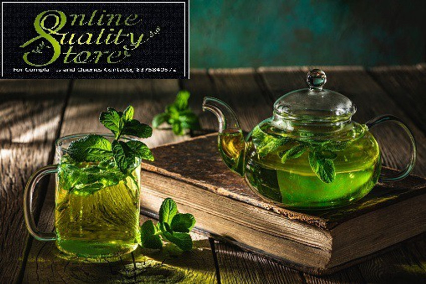 Online Quality Store Organic Mint Herbal Tea-100g |Mint Tea| Spearmint  Herbal Tea for Relieves stress Mint Herbal Tea Plastic Bottle