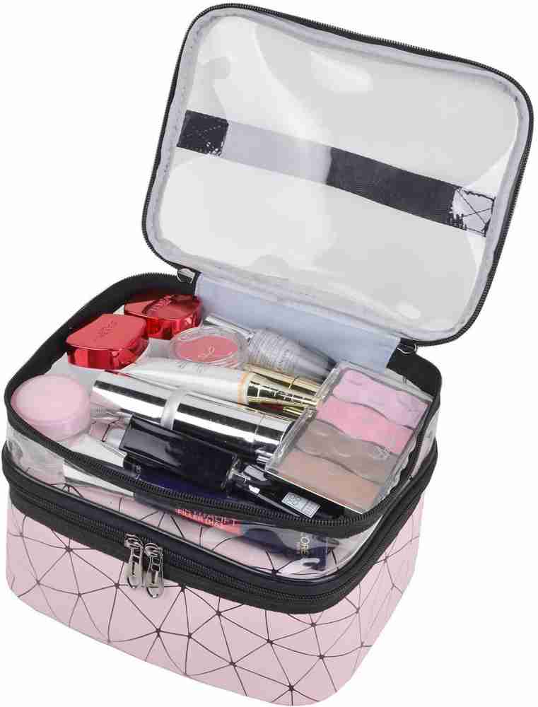 ELITEHOME Double-Layer Pink Cosmetic Bag, Makeup Organizer Bag, Toiletry Bag  Multi-Purpose Vanity Box Price in India - Buy ELITEHOME Double-Layer Pink Cosmetic  Bag, Makeup Organizer Bag, Toiletry Bag Multi-Purpose Vanity Box online
