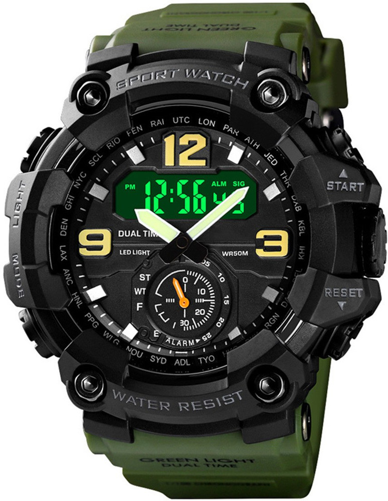 Eagle fly 1637 Dual time waterproof watch for men Analog Digital