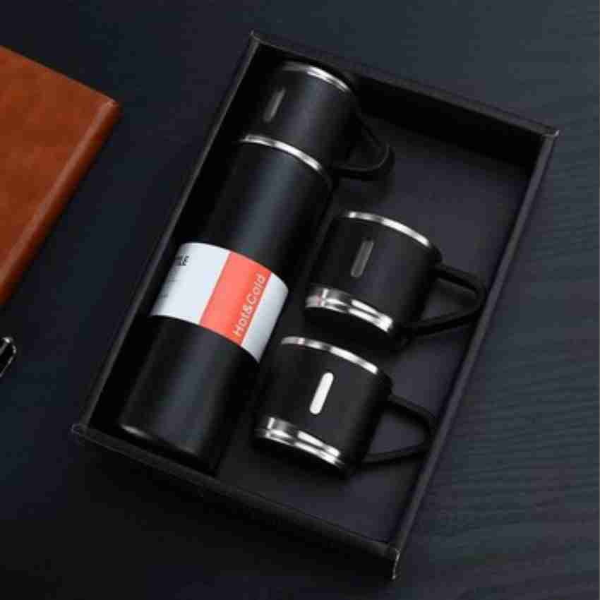 Bypass Flask Gift Set with Two Cups Hot Cold Steel Thermos Vacuum